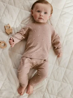 Next Pink/ Cream/ Brown Print Long Sleeve Top And Leggings Set 6 Piece (0mths-3yrs) Online