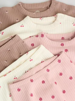 Next Pink/ Cream/ Brown Print Long Sleeve Top And Leggings Set 6 Piece (0mths-3yrs) Online