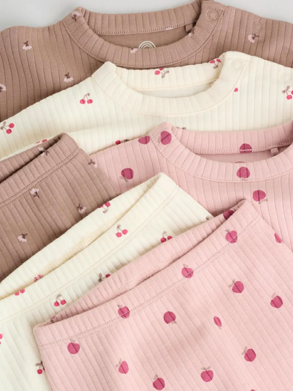 Next Pink/ Cream/ Brown Print Long Sleeve Top And Leggings Set 6 Piece (0mths-3yrs) Online