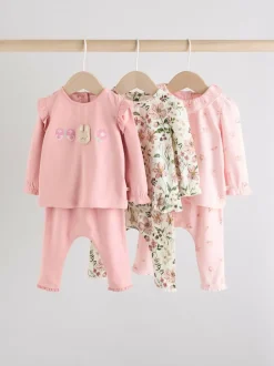 Next Pink/ Cream/ Bunny Character Long Sleeve Top And Leggings Set 6 Piece (0mths-3yrs)
