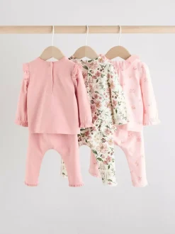Next Pink/ Cream/ Bunny Character Long Sleeve Top And Leggings Set 6 Piece (0mths-3yrs)
