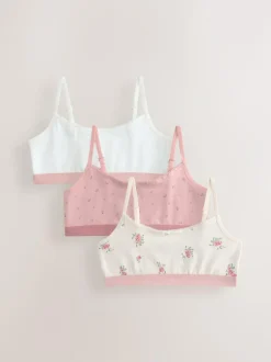 Next Crop Tops 3 Pack (5-16yrs) Pink Hot