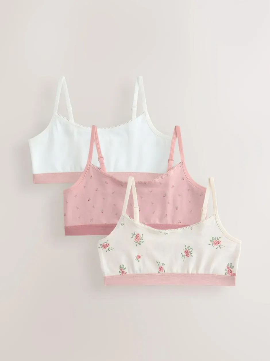 Next Crop Tops 3 Pack (5-16yrs) Pink Hot