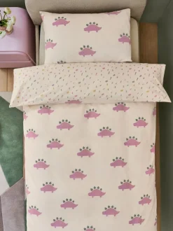 Next Duvet Cover and Pillowcase Set Pink Dinosaur Outlet