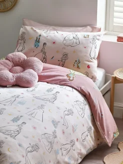 Next Pink Disney Princess Supersoft 100% Brushed Cotton Duvet Cover and Pillowcase Set Hot