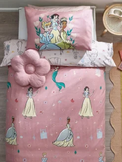Next Pink Disney Princess Supersoft 100% Brushed Cotton Duvet Cover and Pillowcase Set Hot