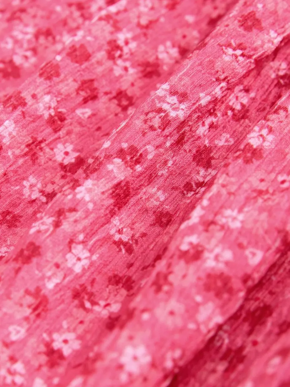 Next Angel Sleeve Crinkle Dress (3-16yrs) Pink Ditsy