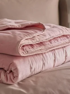 Next Elsie Velvet Quilted Bedspread Pink Outlet