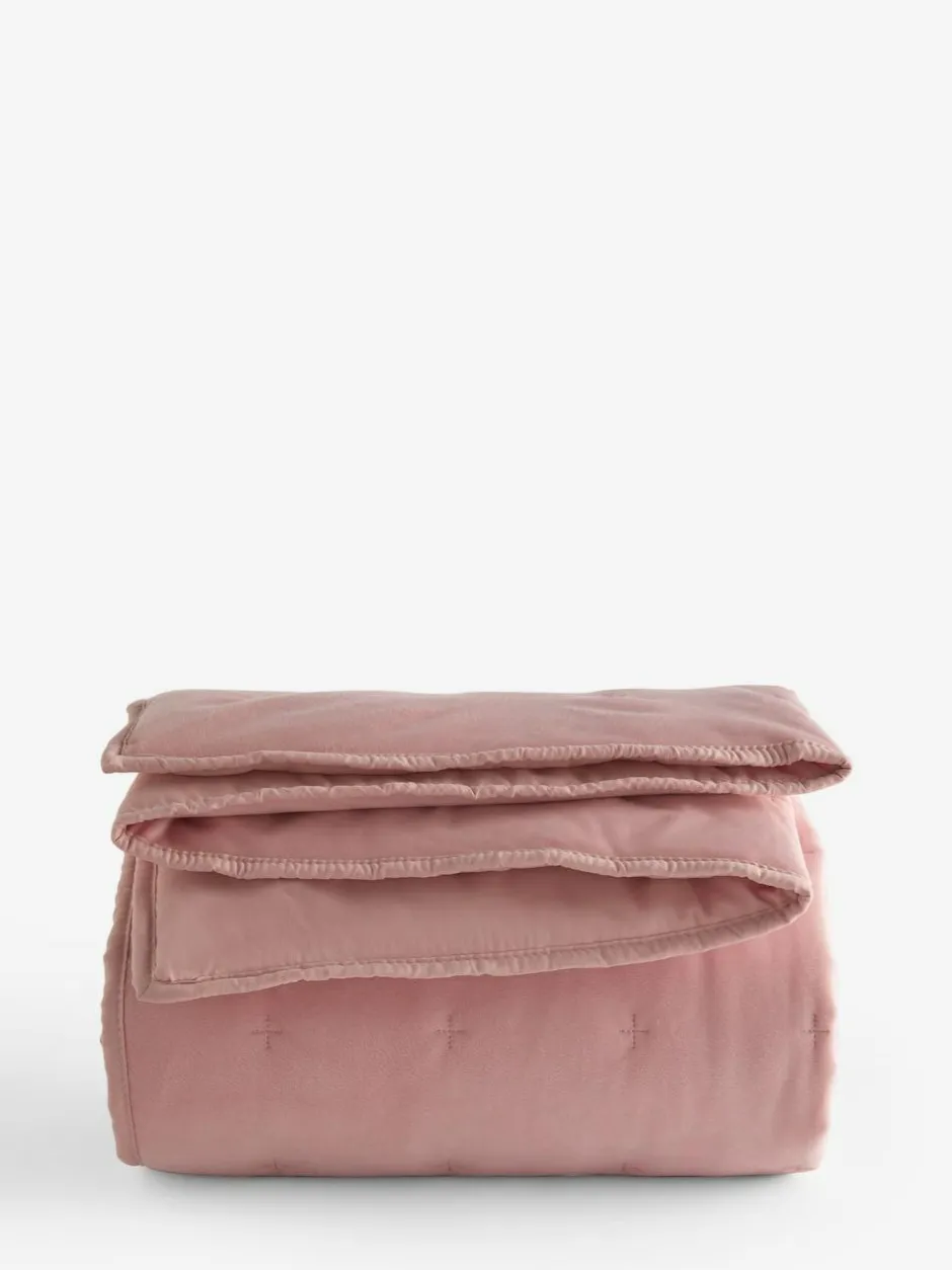 Next Elsie Velvet Quilted Bedspread Pink Outlet