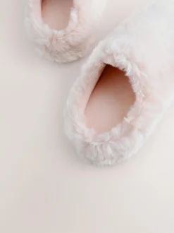 Next Faux Fur Mule Slippers Pink Online