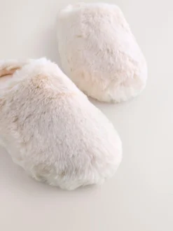 Next Faux Fur Mule Slippers Pink Online