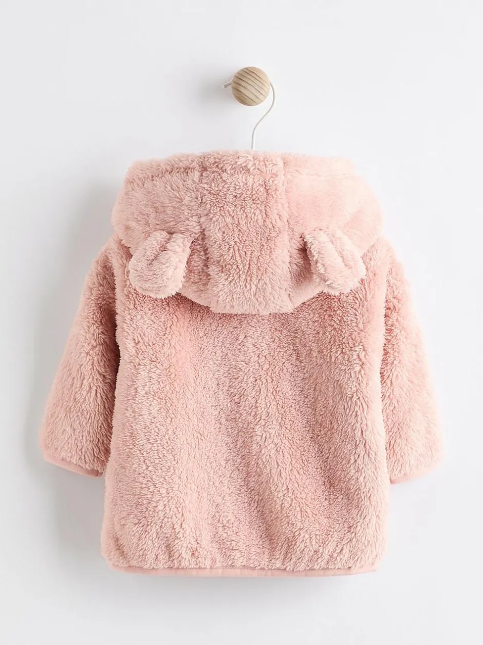 Next Fleece Baby Hooded Jacket (0mths-2yrs) Pink Best