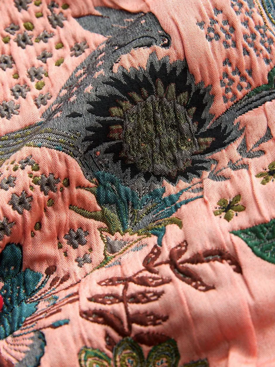 Next Floral Jacquard Bomber Jacket Pink Clearance