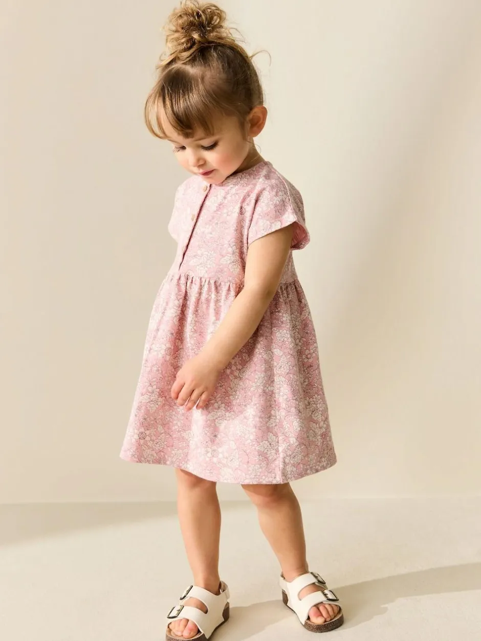 Next Jersey Dress (3mths-7yrs) Pink Floral Outlet