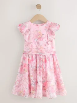 Next Pink Floral Ruffle Party Dress (3-16yrs) Sale