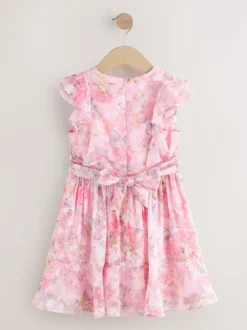 Next Pink Floral Ruffle Party Dress (3-16yrs) Sale