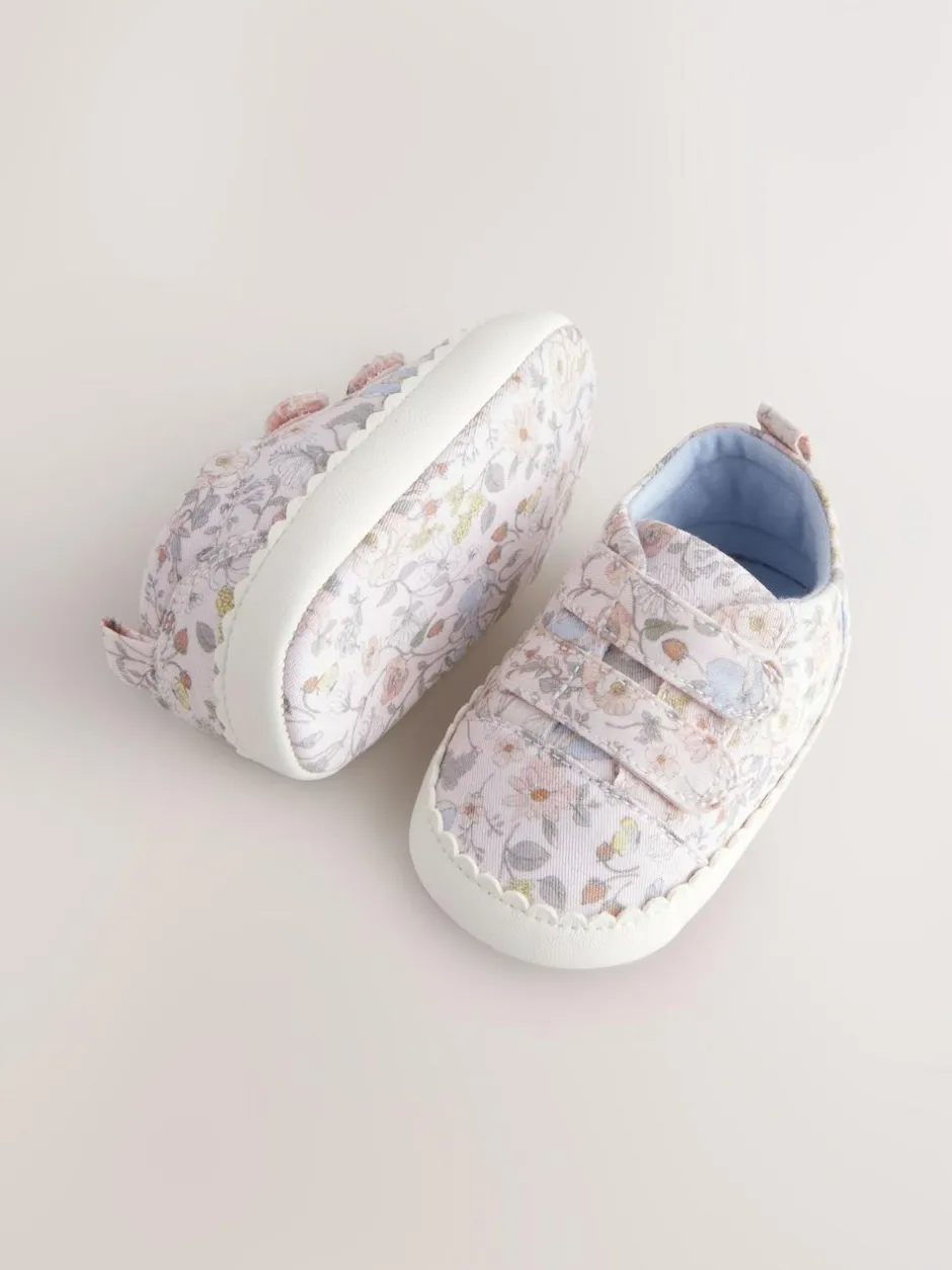 Next Touch Fasten Baby Trainers (0-24mths) Pink Floral New
