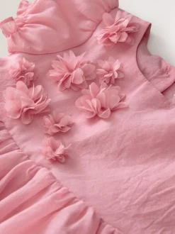 Next Flower Corsage Dress (3mths-8yrs) Pink Hot