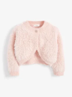 Next Fluffy Shrug Cardigan (12mths-16yrs) Pink New