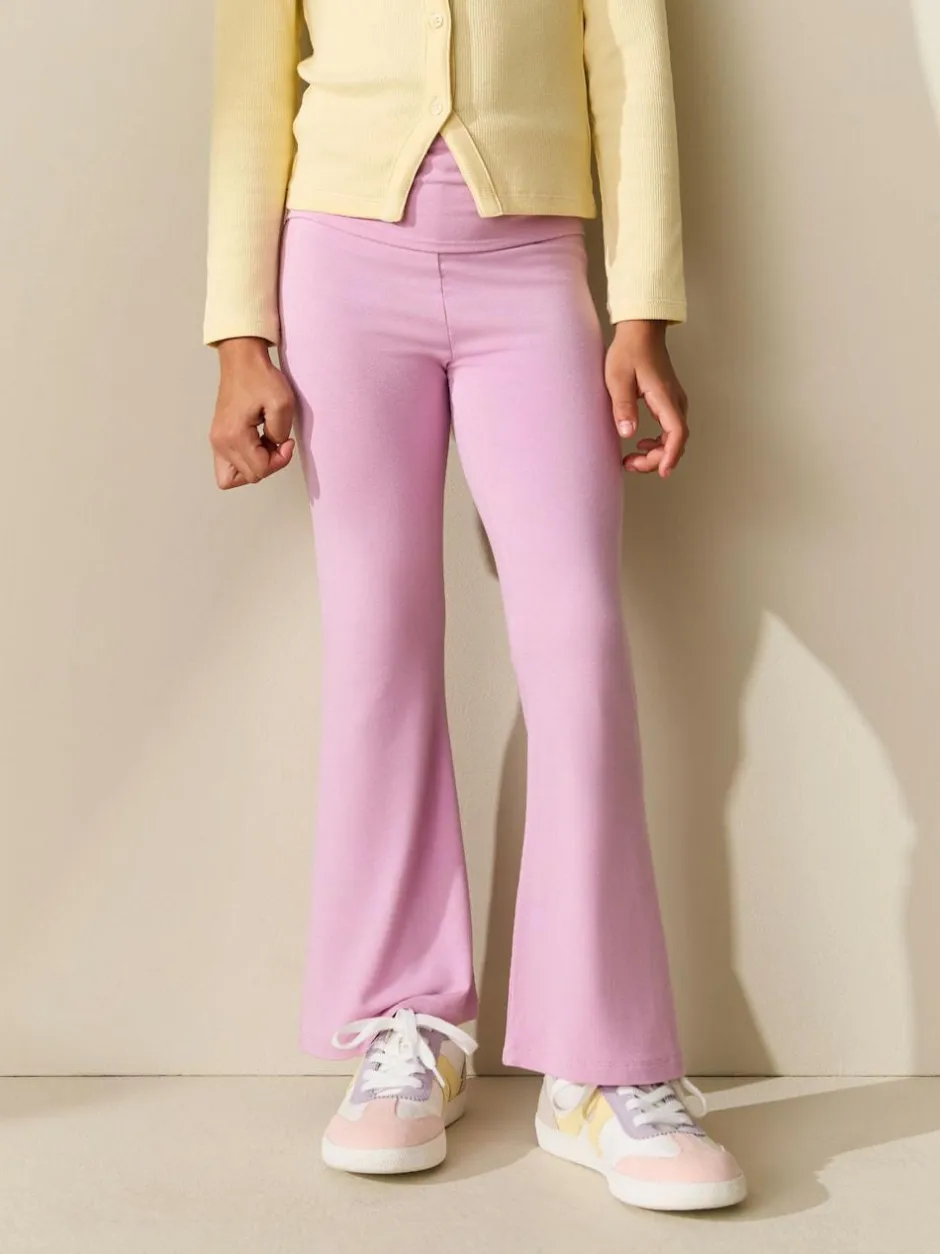 Next Pink Fold Over Flare Leggings (3-16yrs) New