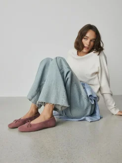 Next Forever Comfort® Suede High Cut Ballet Flats Pink Hot