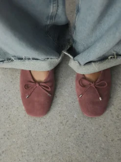 Next Forever Comfort® Suede High Cut Ballet Flats Pink Hot