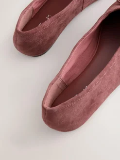 Next Forever Comfort® Suede High Cut Ballet Flats Pink Hot