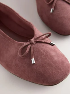 Next Forever Comfort® Suede High Cut Ballet Flats Pink Hot