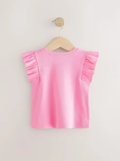 Next Frill Shoulder Ribbed Vest (3mths-7yrs) Pink Best