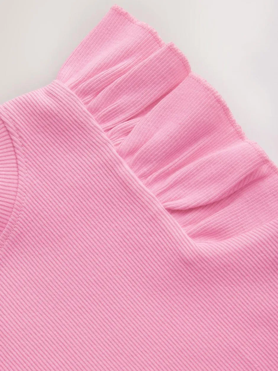 Next Frill Shoulder Ribbed Vest (3mths-7yrs) Pink Best