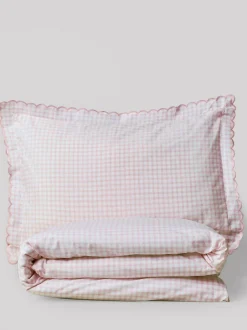 Next Pink Gingham Printed Bedding Duvet Cover and Pillowcase Set