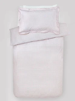 Next Pink Gingham Printed Bedding Duvet Cover and Pillowcase Set