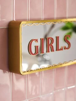 Next Pink Girls Club Mirrored Sign Ornament Outlet