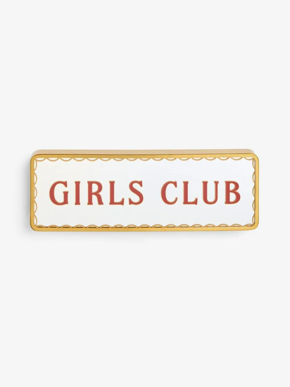 Next Pink Girls Club Mirrored Sign Ornament Outlet