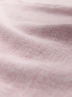 Next Grandad Collar Cotton Linen Blend Short Sleeve Shirt Pink New