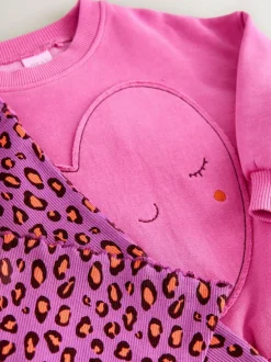 Next Sweatshirt & Flare Leggings Set (3mths-7yrs) Pink Heart Animal Print Discount