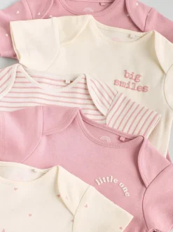 Next Pink Heart Baby Short Sleeve Bodysuits 5 Pack Sale