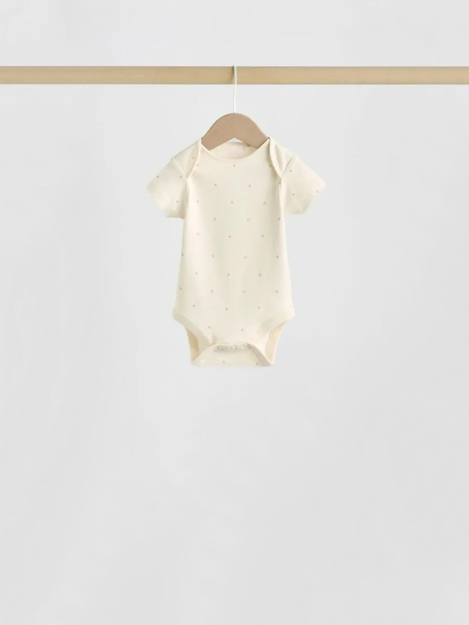 Next Pink Heart Baby Short Sleeve Bodysuits 5 Pack Sale