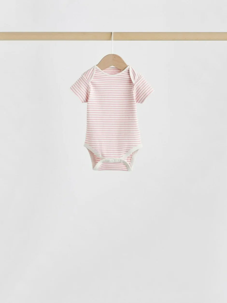 Next Pink Heart Baby Short Sleeve Bodysuits 5 Pack Sale