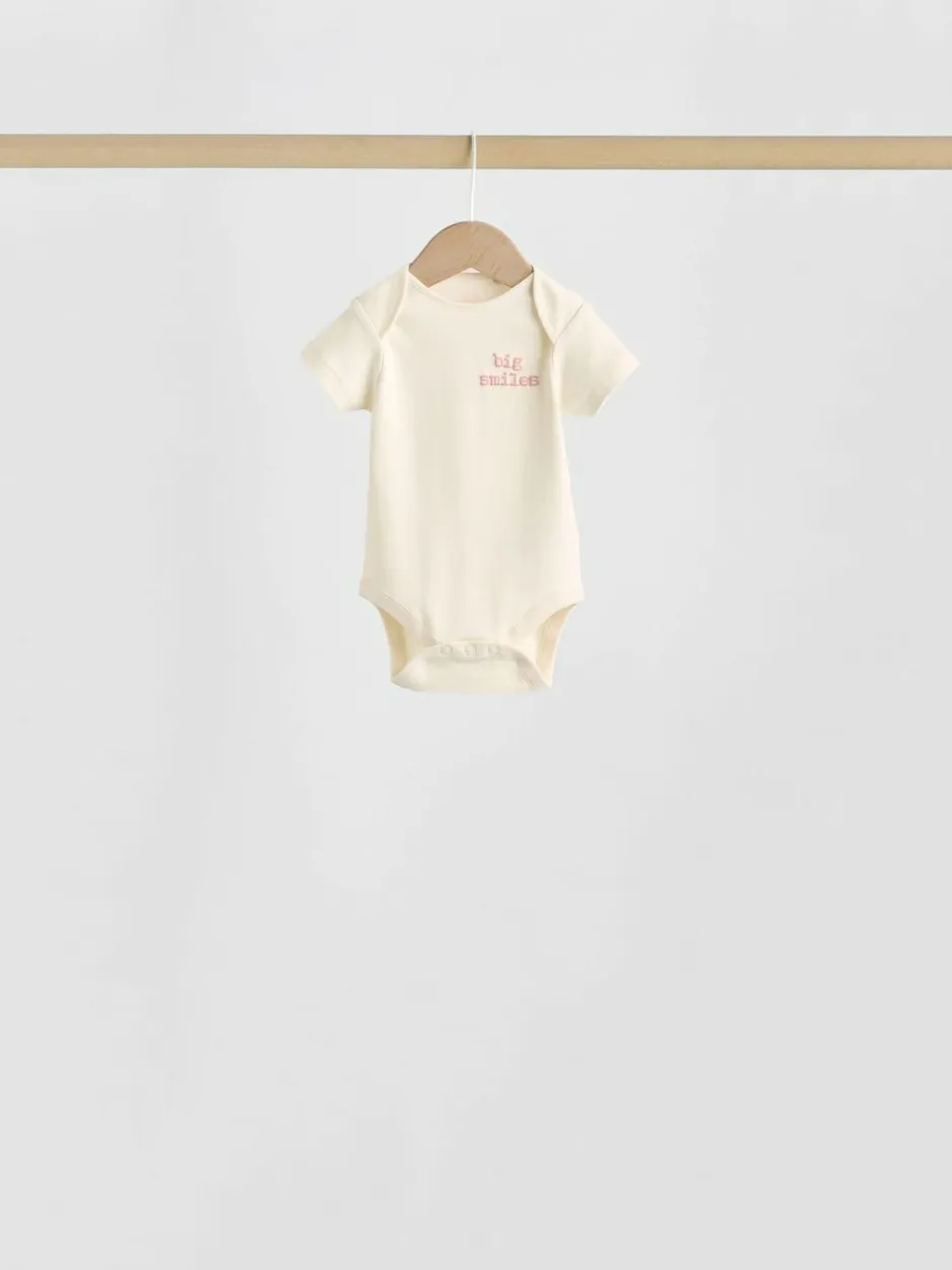 Next Pink Heart Baby Short Sleeve Bodysuits 5 Pack Sale