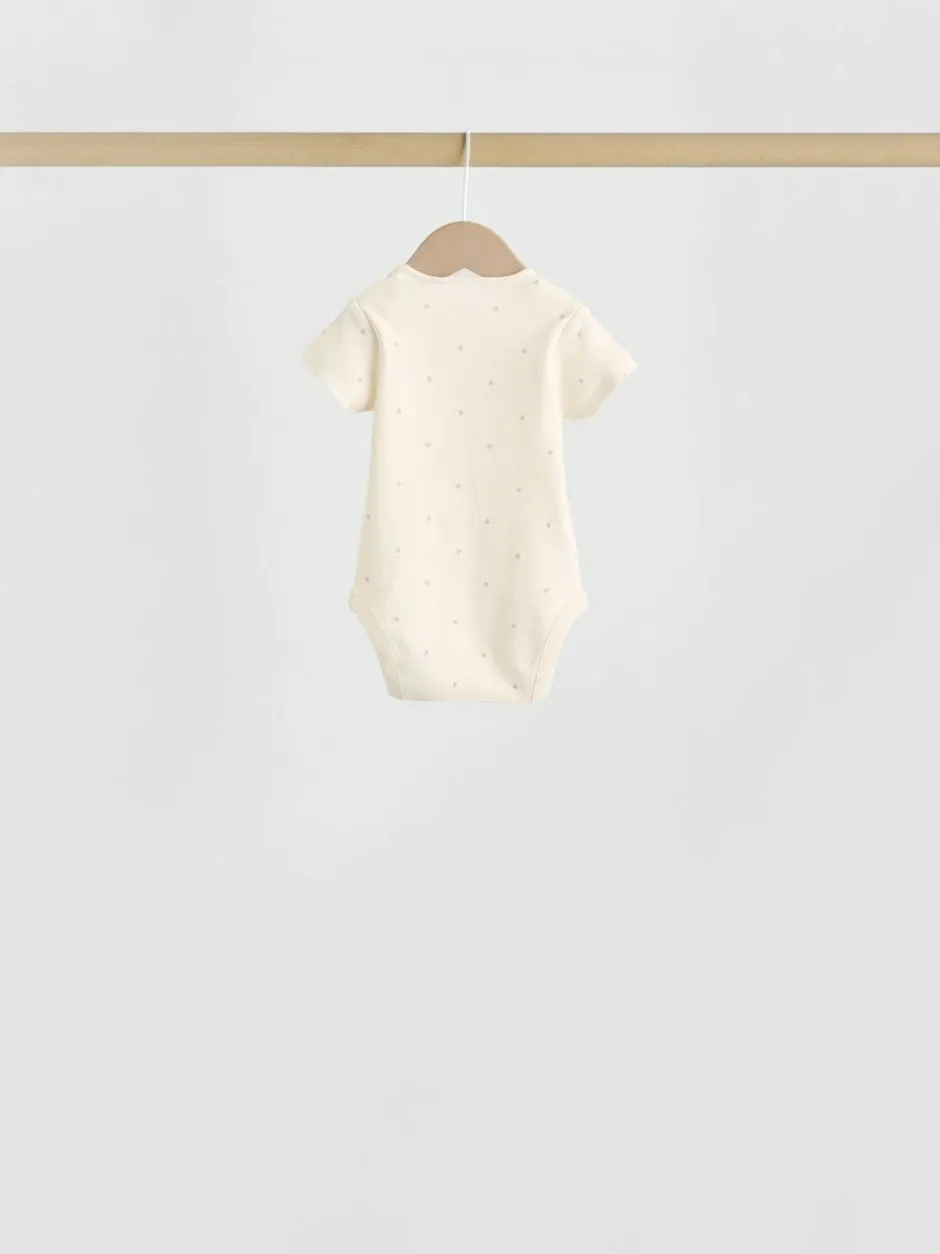 Next Pink Heart Baby Short Sleeve Bodysuits 5 Pack Sale
