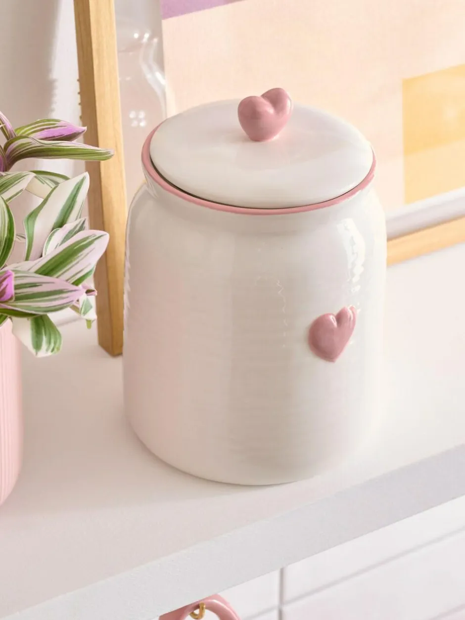 Next Pink Heart Biscuit Jar Outlet