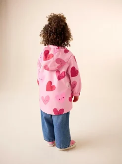 Next Pink Heart Shower Resistant Printed Cagoule Jacket (3mths-7yrs) Best