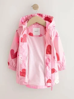 Next Pink Heart Shower Resistant Printed Cagoule Jacket (3mths-7yrs) Best