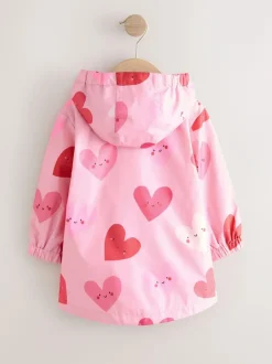 Next Pink Heart Shower Resistant Printed Cagoule Jacket (3mths-7yrs) Best