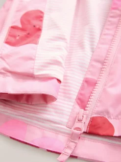 Next Pink Heart Shower Resistant Printed Cagoule Jacket (3mths-7yrs) Best