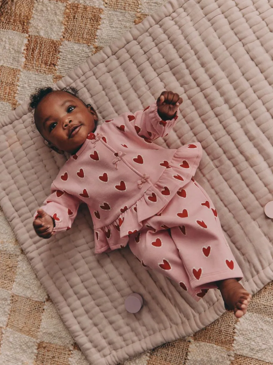Next Pink Heart Top & Leggings Set 2 Piece (0mths-2yrs) Online