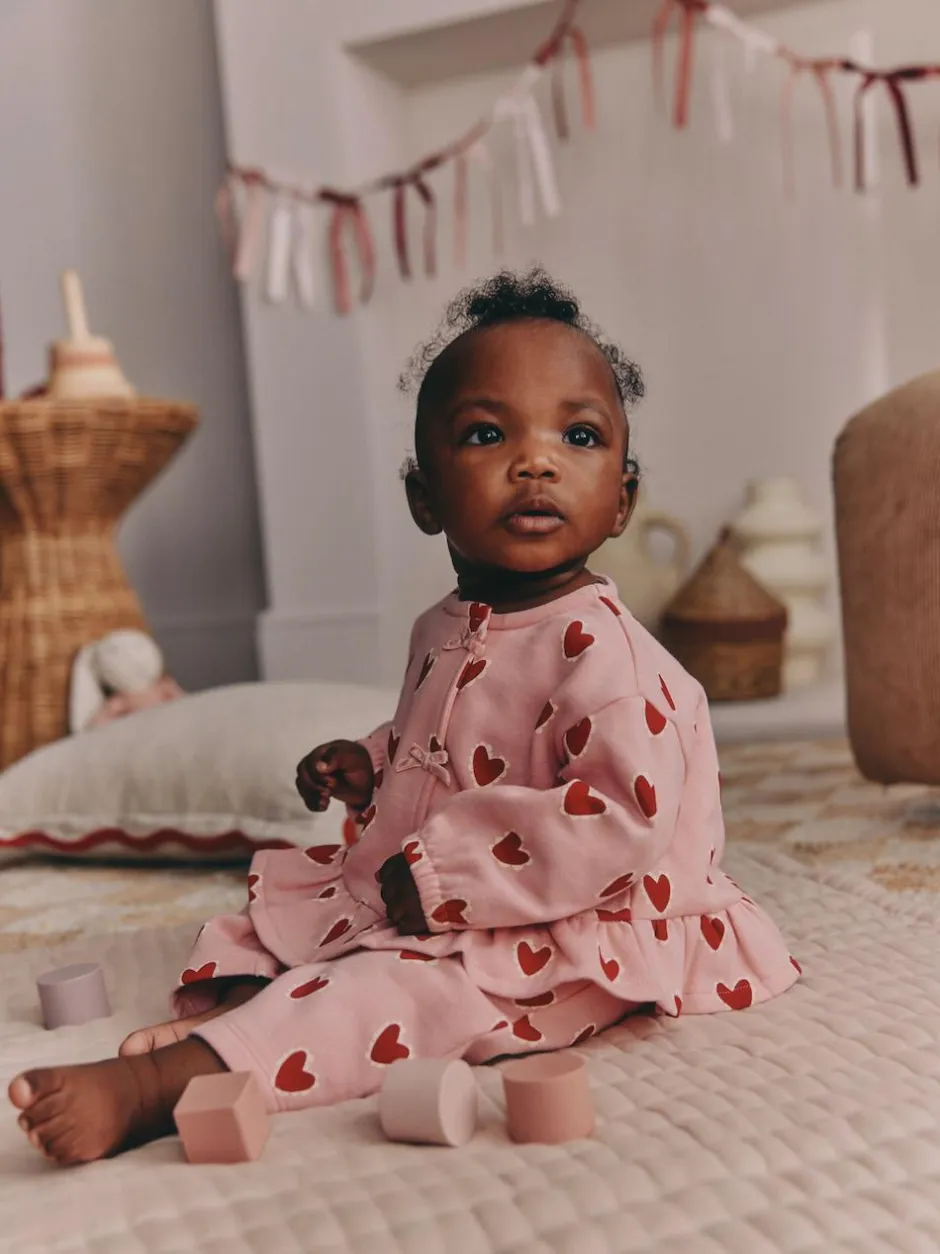 Next Pink Heart Top & Leggings Set 2 Piece (0mths-2yrs) Online