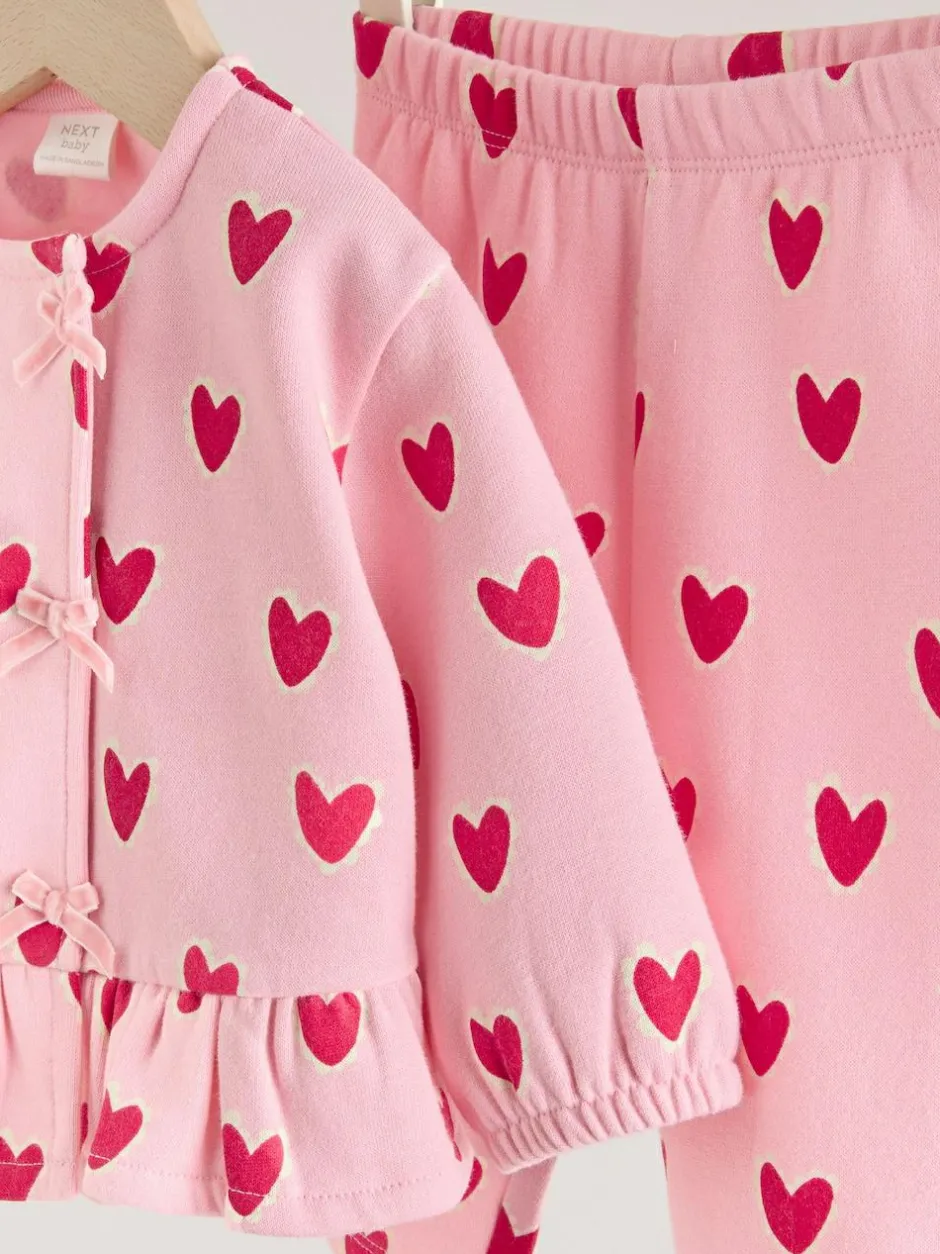 Next Pink Heart Top & Leggings Set 2 Piece (0mths-2yrs) Online