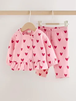 Next Pink Heart Top & Leggings Set 2 Piece (0mths-2yrs) Online